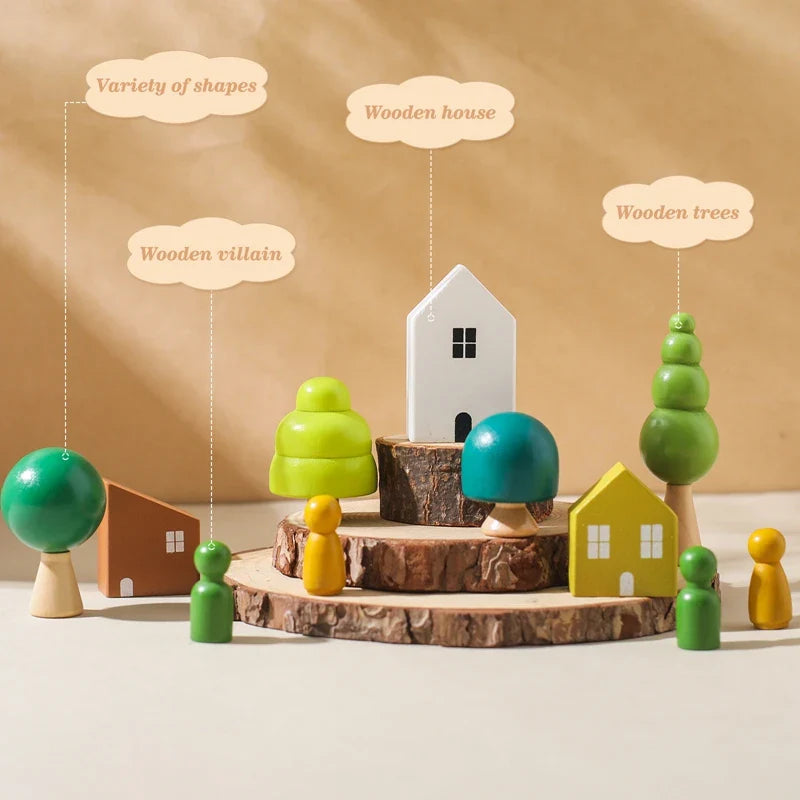 Wooden Forest Blocks – Creatività e sviluppo – Set di blocchi da impilare in legno