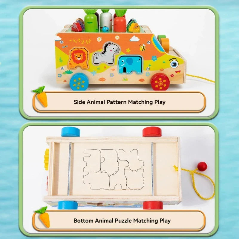 Montessori Animal Matching Toy – Istruttivo e interattivo – Carretto giocattolo con puzzle