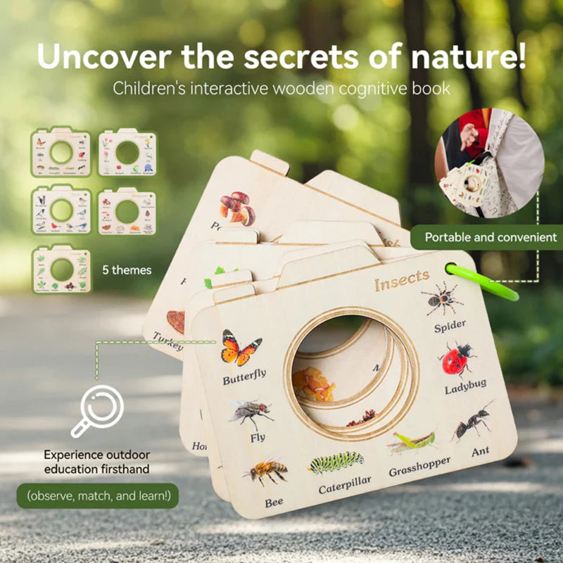 NatureBook – Set di scoperta della natura – Finestra di osservazione educativa in legno