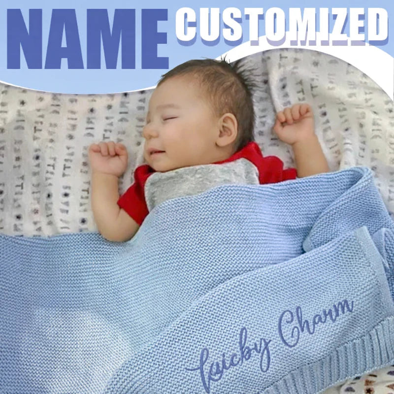 Personalized Baby Blanket – Morbida e unica – Coperta in cotone personalizzata con ricamo