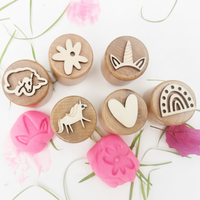 Thumbnail for WoodStamp – Montessori & Creatività – 6 timbri in legno per plastilina