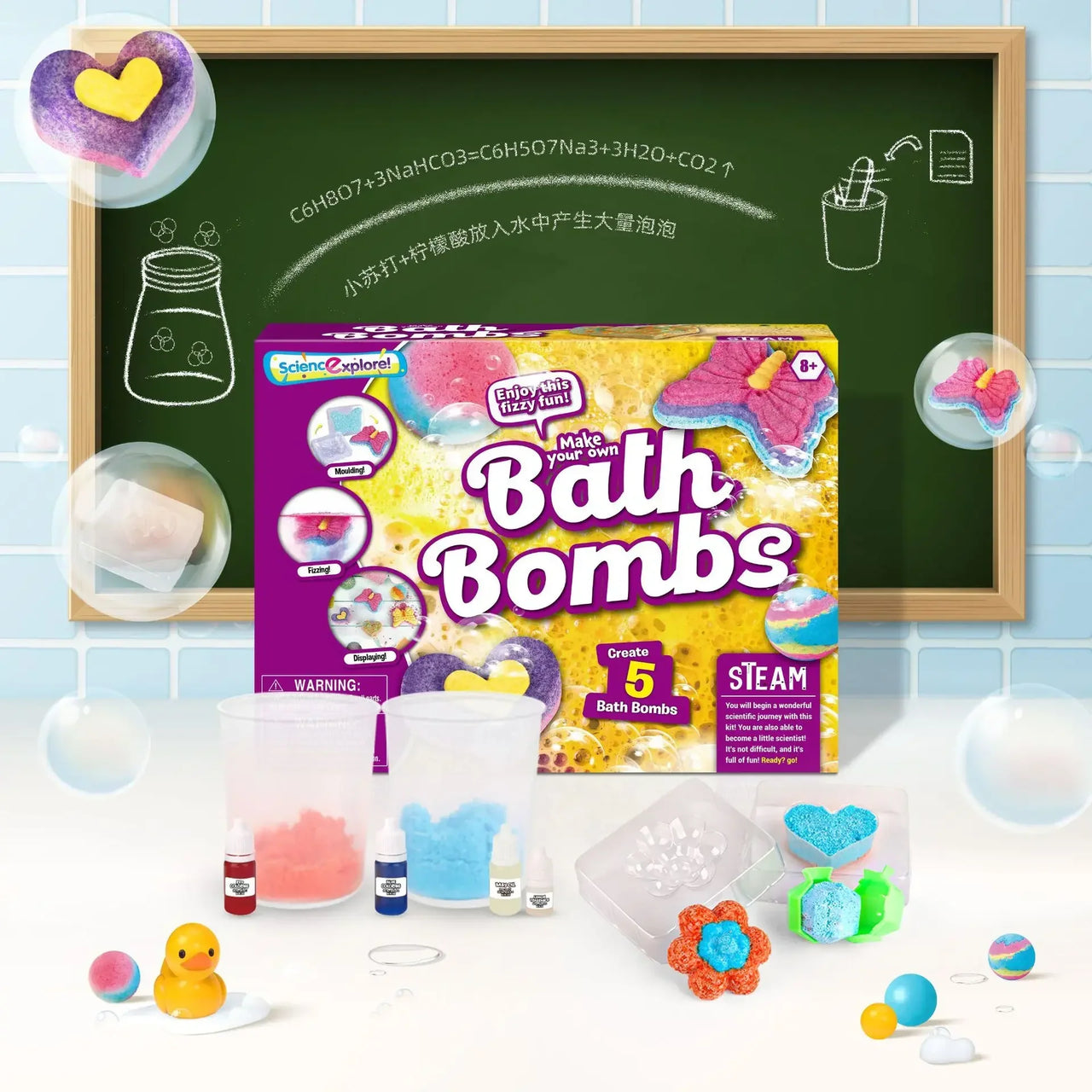 BathBombs – Colorato e istruttivo – Set fai da te per palline effervescenti da bagno