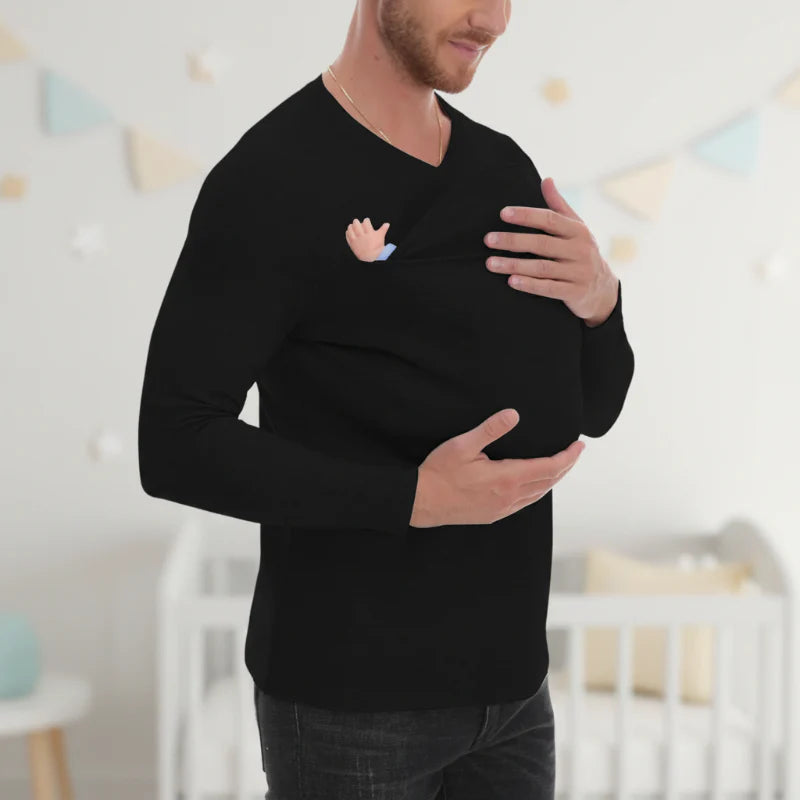 Kangaroo Pocket Shirt – Comodo e pratico – T-shirt con marsupio per uomo