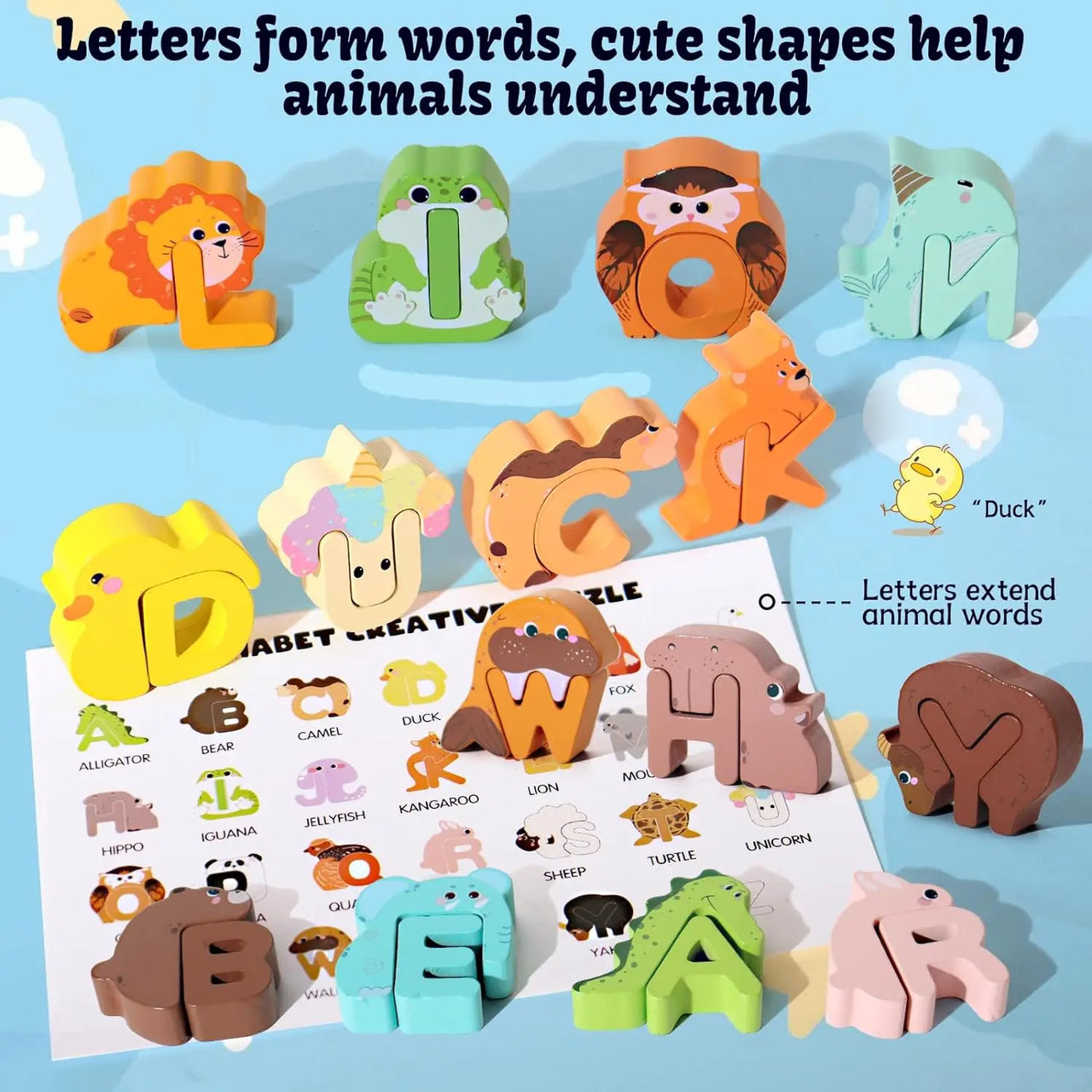 ZooLetters – Giocoso ed educativo – Puzzle alfabetico con animali per bambini