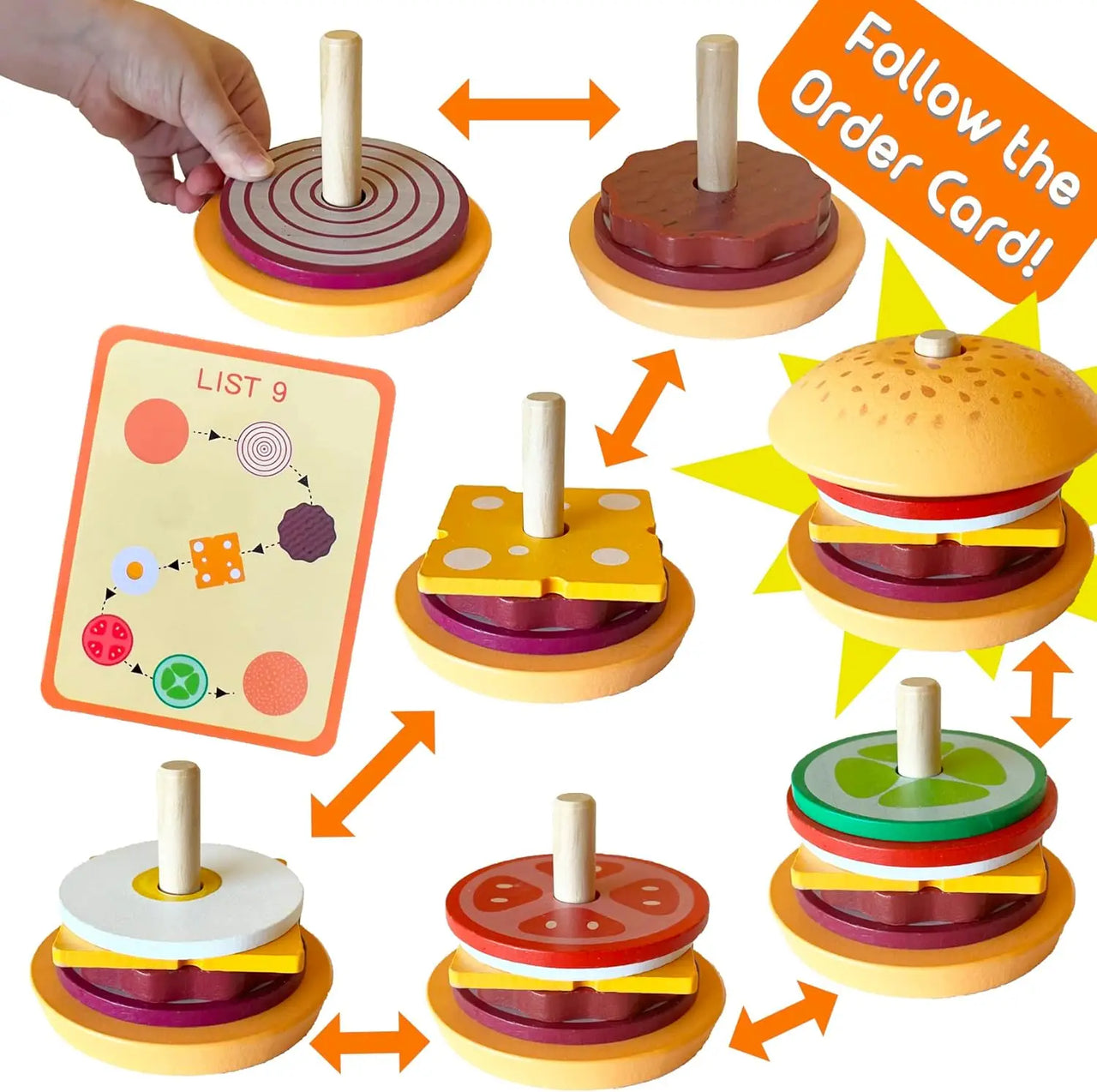 Woods™ - Impilamento gustoso - Panino giocattolo da comporre