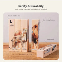 Thumbnail for ZooStack – Legno e interattivo – Puzzle con blocchi di animali