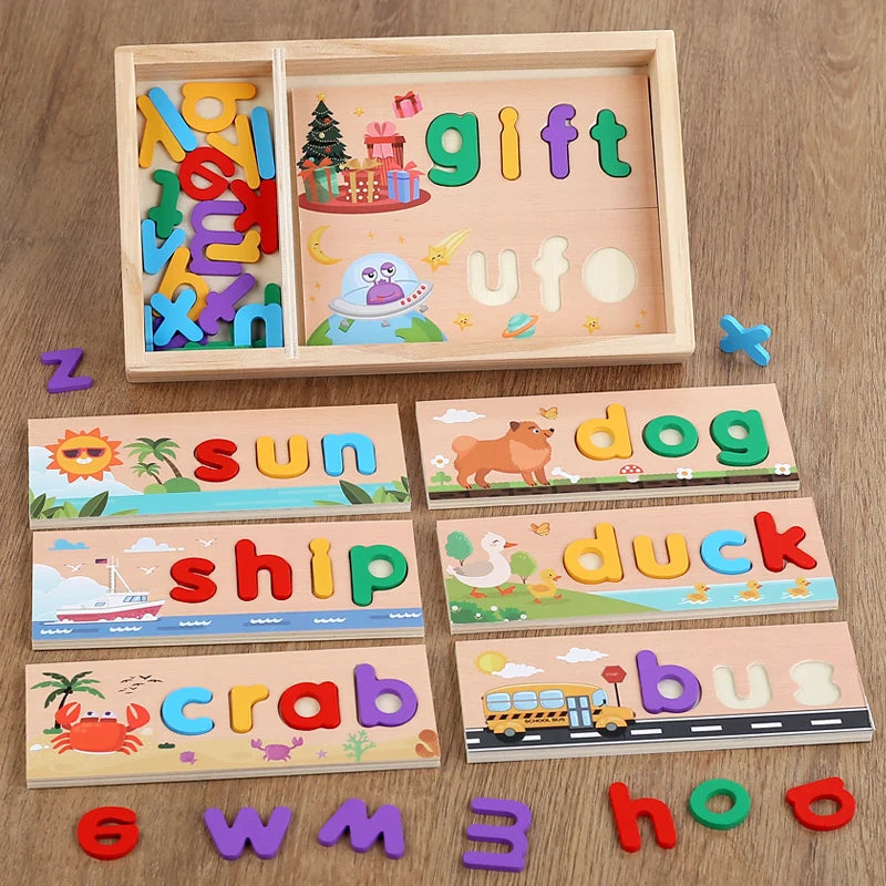 AlphaPuzzle – Imparare le parole inglesi – Puzzle di ortografia in legno