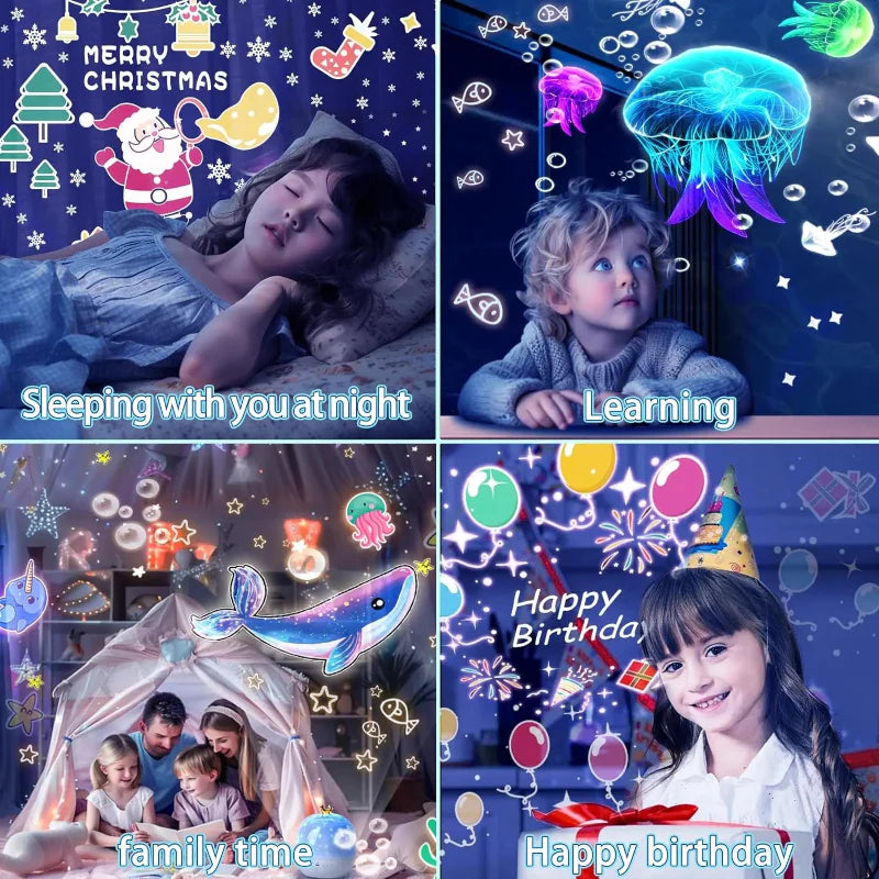 CosmoGlow – Sognante e creativo – Lampada da notte Galaxy Projector con rotazione a 360°