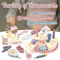 Thumbnail for Wooden Cake Cutting Toy – Creatività e giochi di ruolo – Torta di compleanno in legno