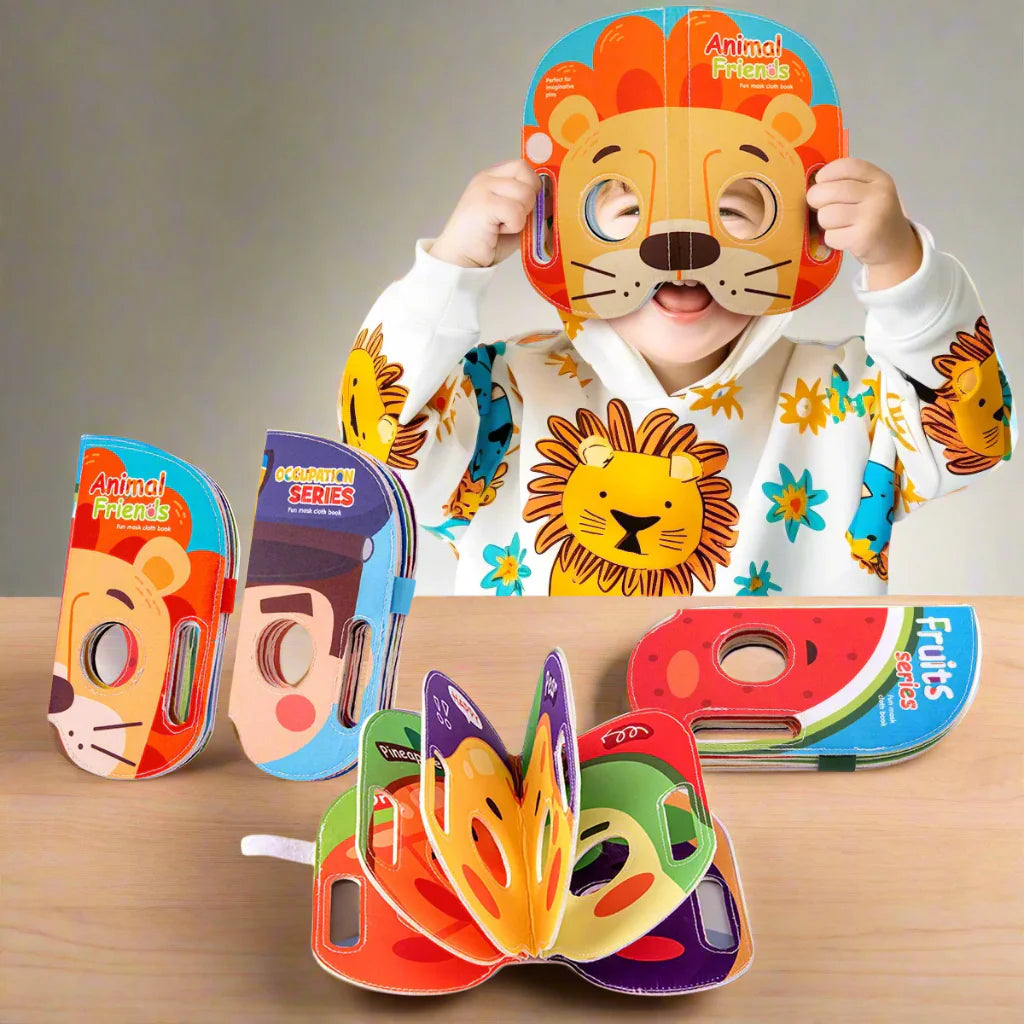 Mask Book™ – Il bambino impara le prime impressioni - Libro delle maschere di stoffa
