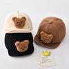 Mini Fashion - Robusto e carino - Cappellino da bambino in velluto a coste con orsetto