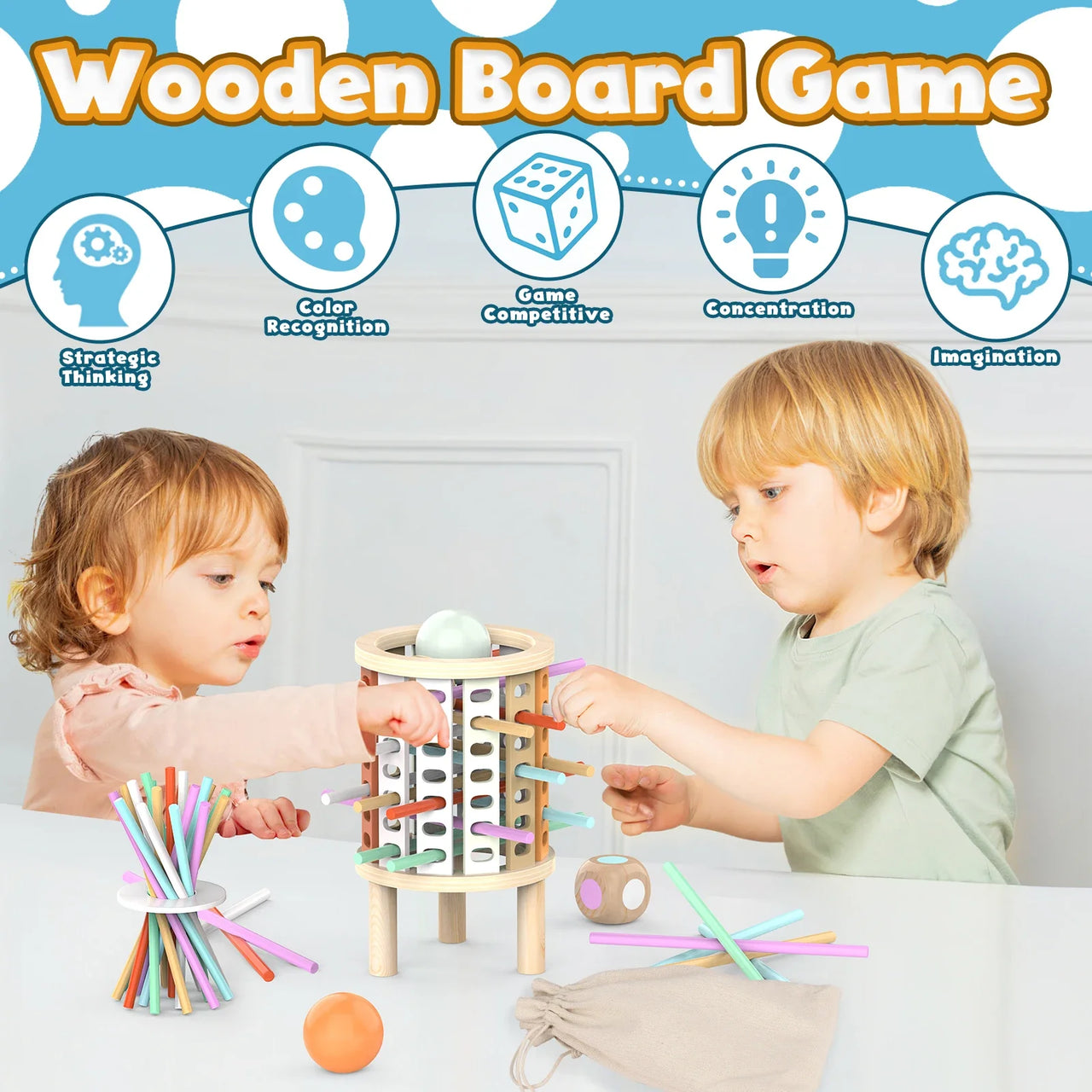 Balance Tower™ – Impilare e contare – Gioco di pensiero in legno