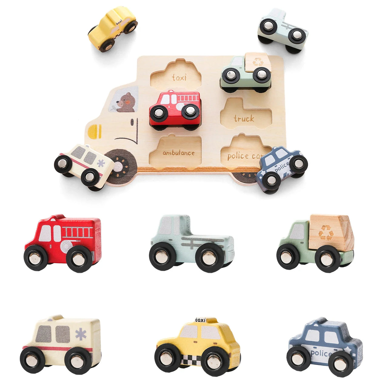 Woods™ – Avventura con i puzzle – Puzzle di auto in legno
