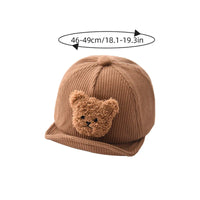 Thumbnail for Mini Fashion - Robusto e carino - Cappellino da bambino in velluto a coste con orsetto