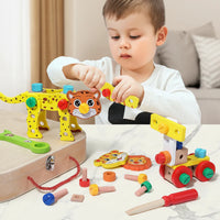 Thumbnail for AnimalFix – Giocoso e intelligente – Set di attrezzi in legno a forma di animali