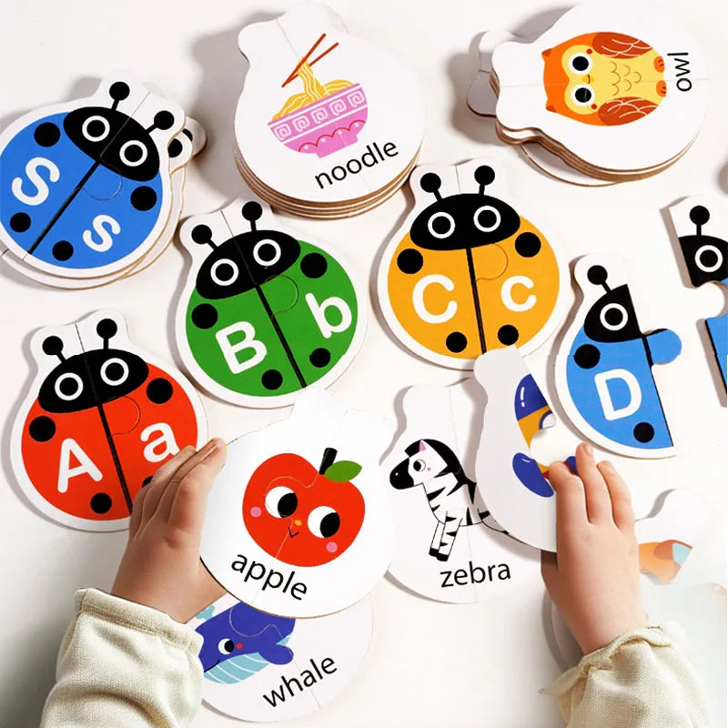 Wooden Letter Matching Game – Apprendimento e gioco – Puzzle dell'alfabeto