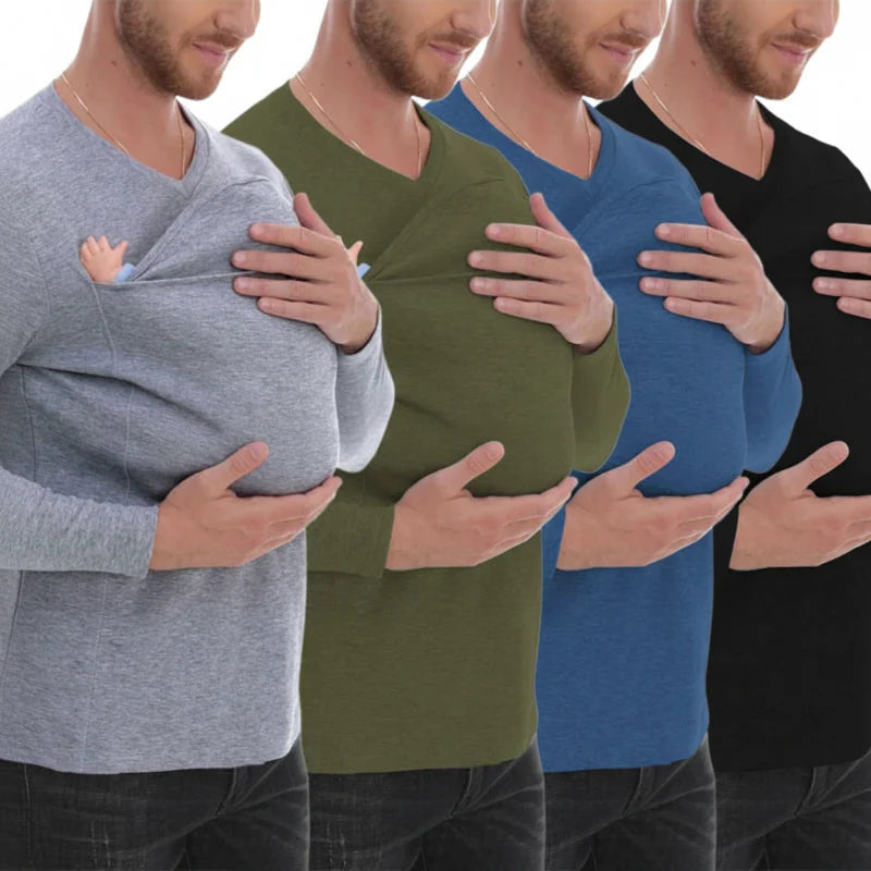 Kangaroo Pocket Shirt – Comodo e pratico – T-shirt con marsupio per uomo