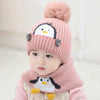 Mini Fashion™ - Design fantasia pinguino - Cuffia e sciarpa per bambini