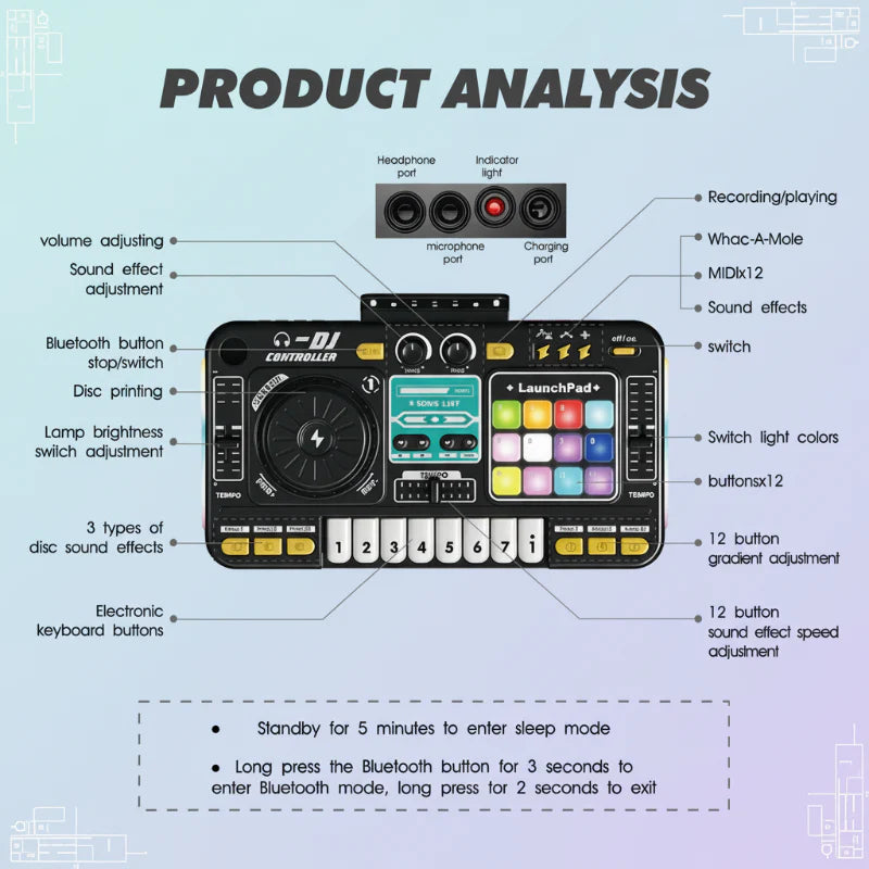 MiniDJ – Musicale e interattivo – Giocattolo DJ Mixer
