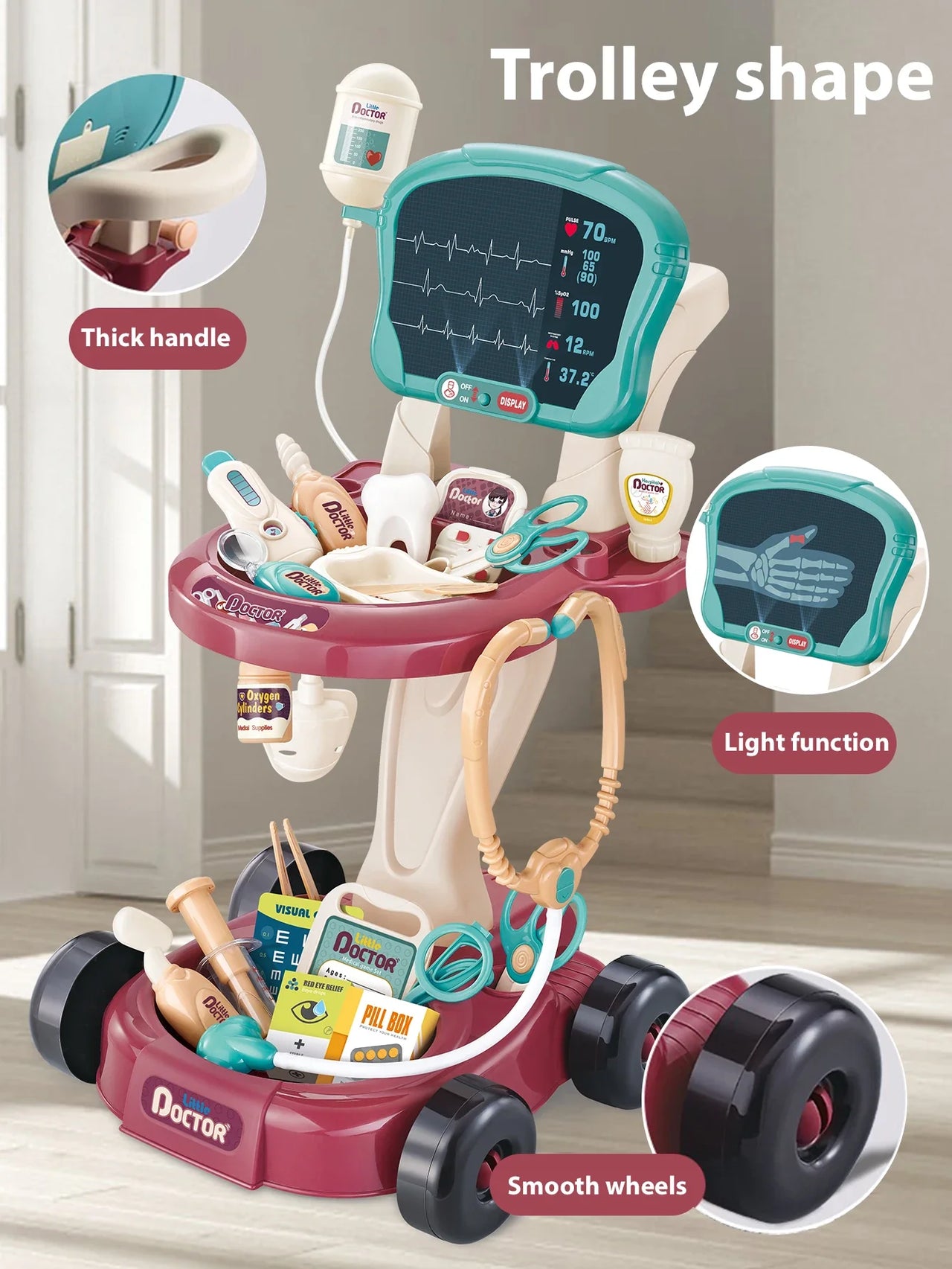 Mini Medic - Attenti e intelligenti - Set di giocattoli per il carrello del dottore