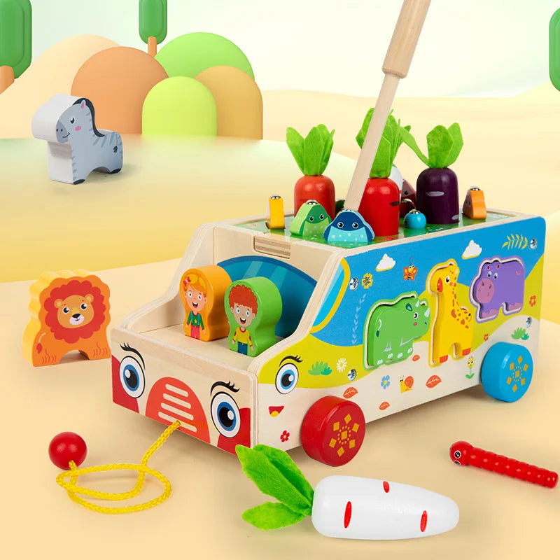 Montessori Animal Matching Toy – Istruttivo e interattivo – Carretto giocattolo con puzzle