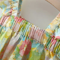 Thumbnail for Mini Fashion™ - Zomerbloem Chic - Zomer Jurkje Peony-print
