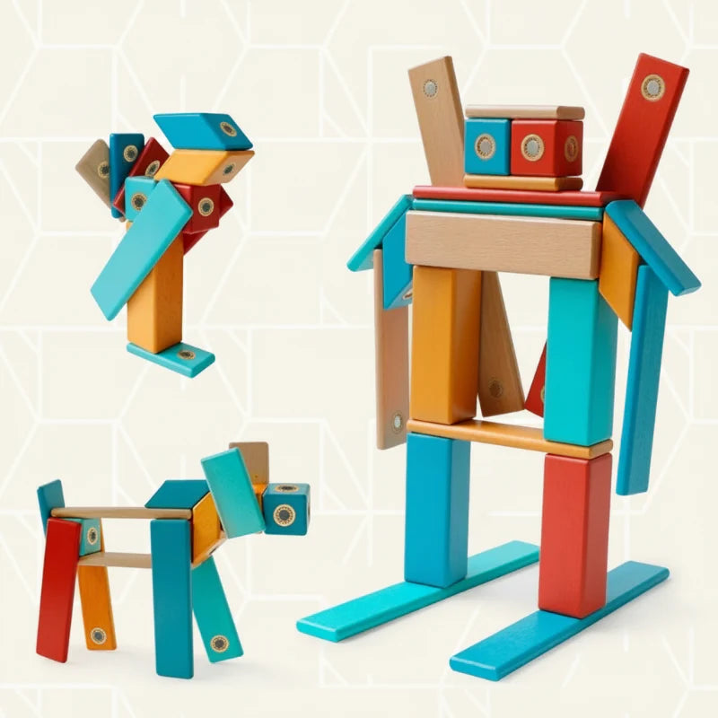 MagPlayer – Creatività e motricità – Blocchi magnetici in legno fai da te