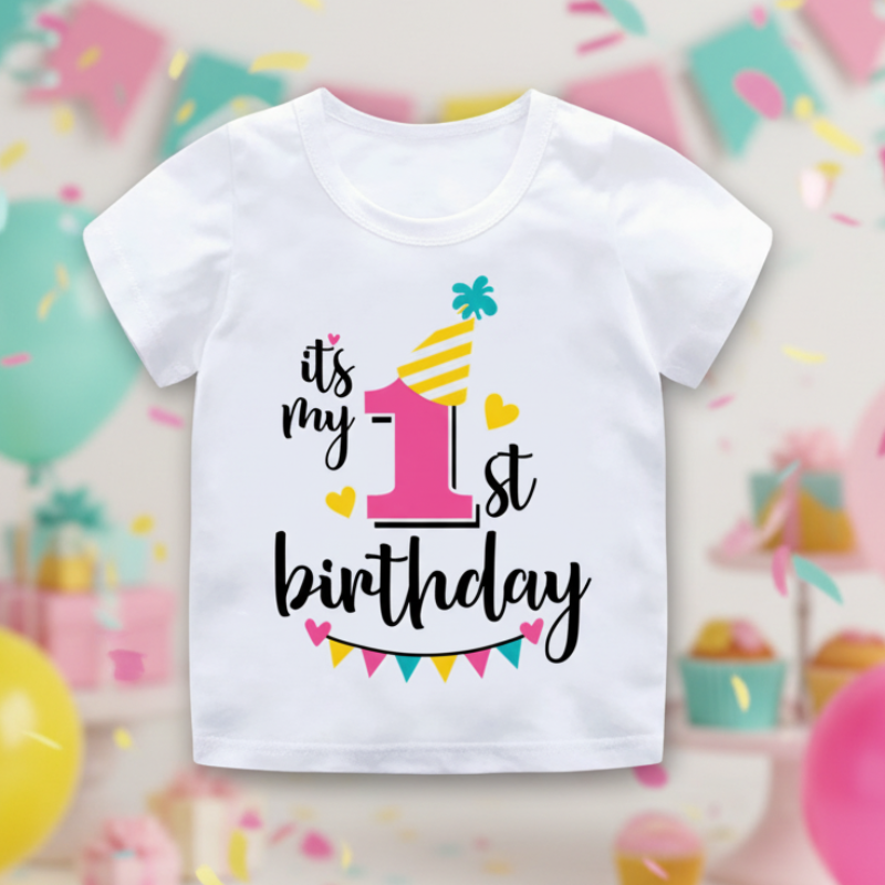 Birthday Graphic Tee – Carina e leggera – Maglietta per bambini per il compleanno