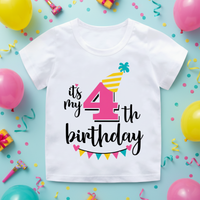 Thumbnail for Birthday Graphic Tee – Carina e leggera – Maglietta per bambini per il compleanno