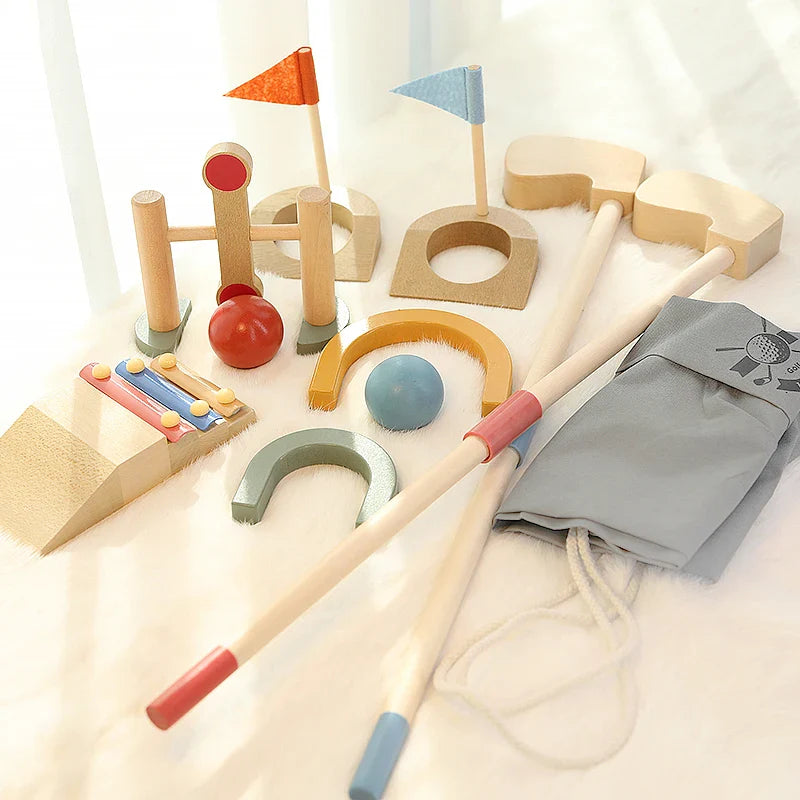 Mini Golfers – Inizio del divertimento all'aperto – Set di giocattoli da golf in legno