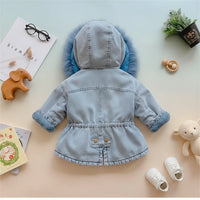 Thumbnail for FurDream – Denim Look – Cappotto invernale con cappuccio