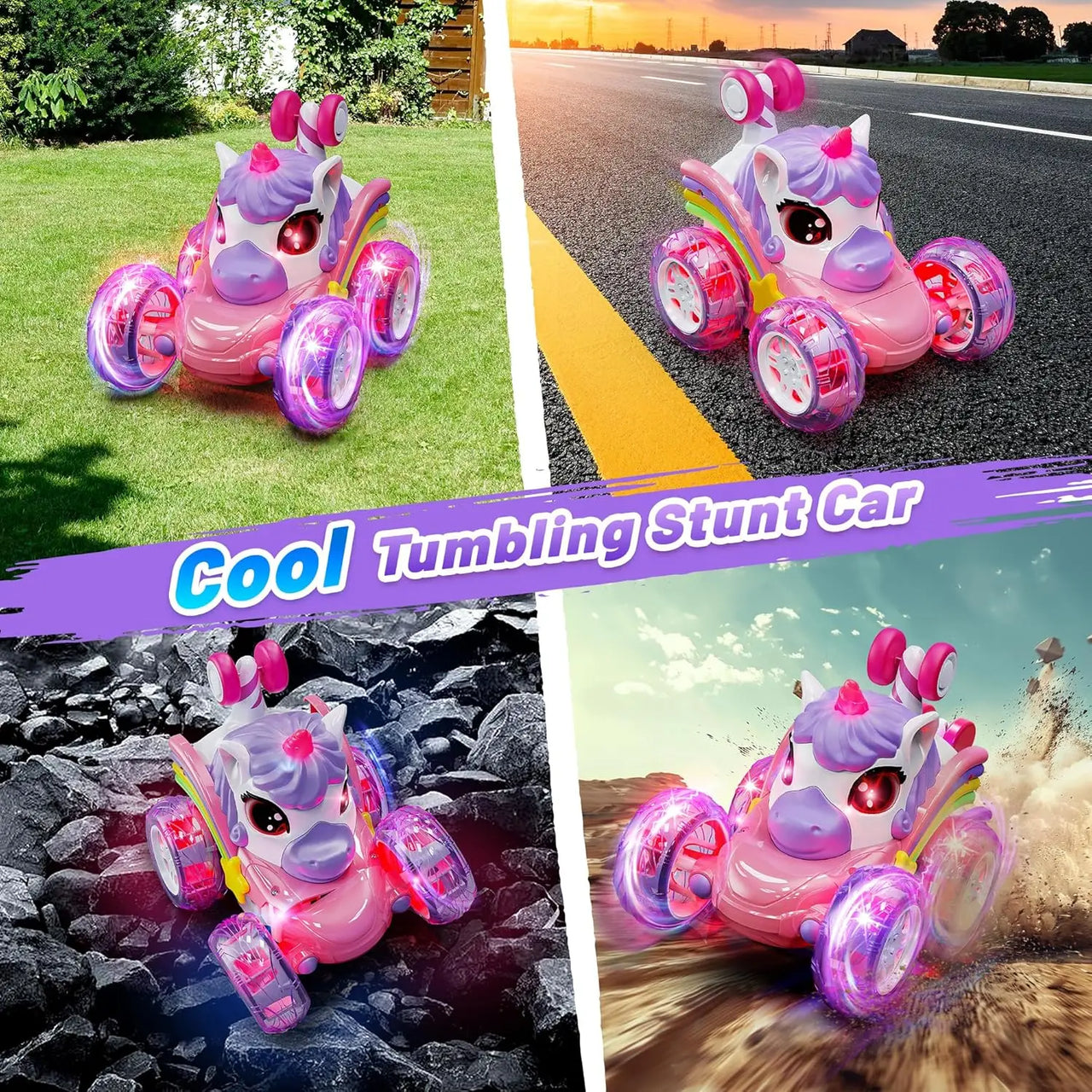 GlowRide – Colorato e dinamico – Auto RC Unicorno