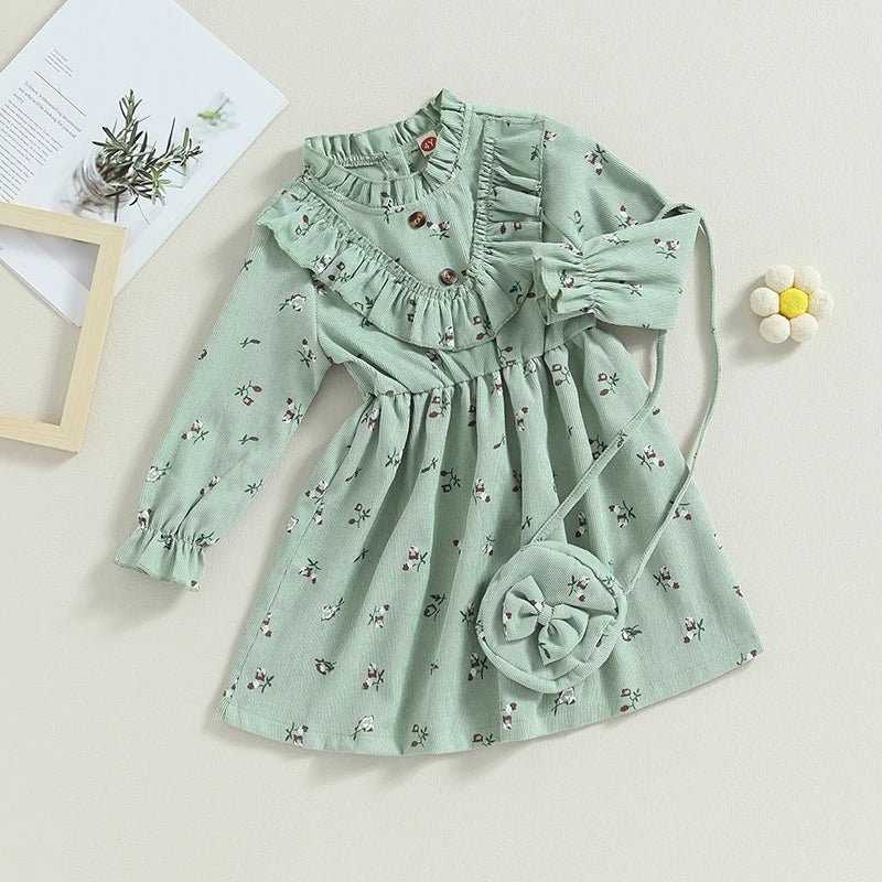 Mini Fashion™ - Vestito floreale autunale - Abbigliamento per bambini