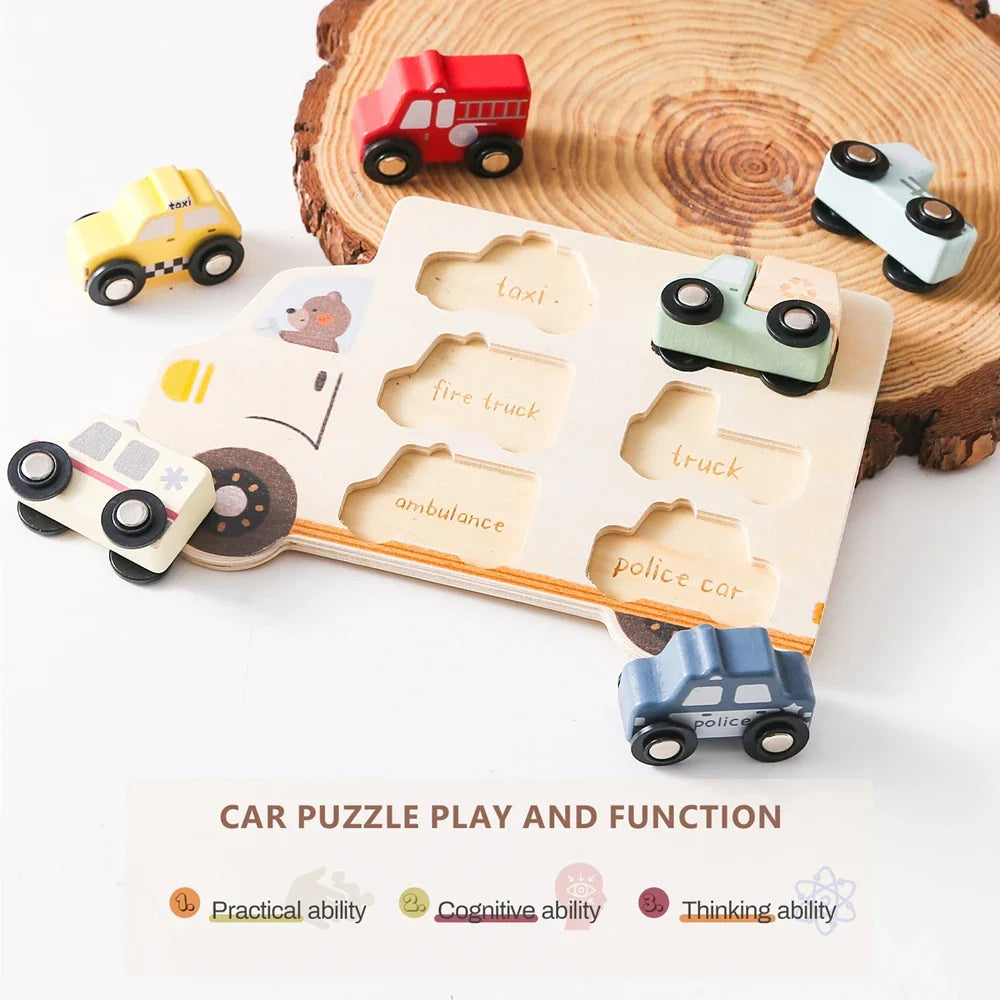 Woods™ – Avventura con i puzzle – Puzzle di auto in legno