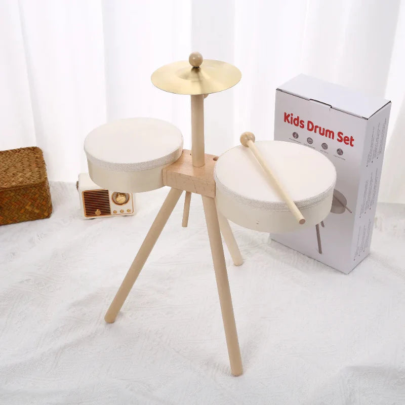 Kids Wooden Drum Toy – Musica e creatività – Set di batteria giocattolo