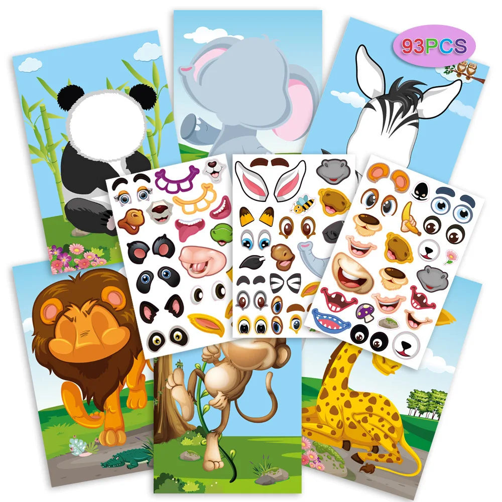 Funny Faces™ – Divertimento animale e divertimento appiccicoso – Libro di adesivi riutilizzabili