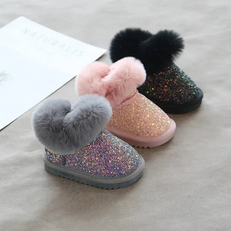 Mini Fashion™ - Caldi ed eleganti - Stivalo invernali glitterati da bambina