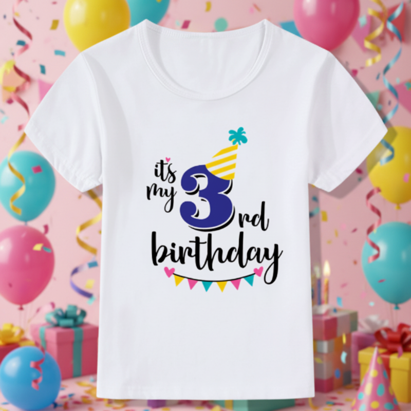 Birthday Graphic Tee – Carina e leggera – Maglietta per bambini per il compleanno