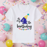 Thumbnail for Birthday Graphic Tee – Carina e leggera – Maglietta per bambini per il compleanno