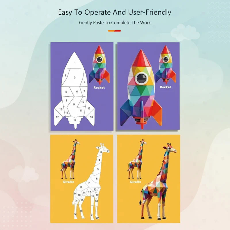 3D Sticker Puzzle – Creativo e istruttivo – Puzzle geometrico 3D