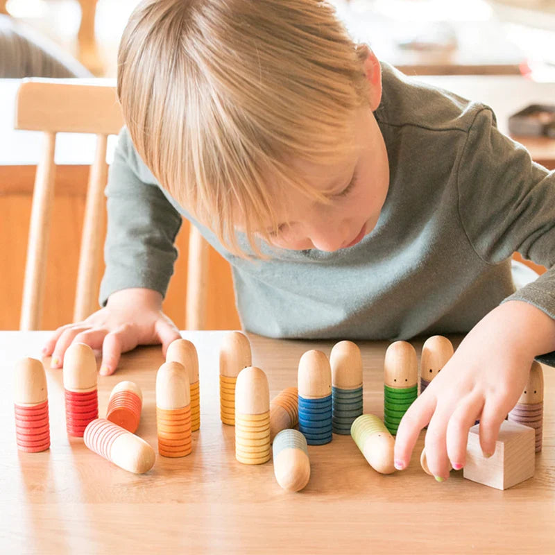 Rainbow Blocks™ – Divertimento creativo da colorare – Set di giochi da colorare in legno