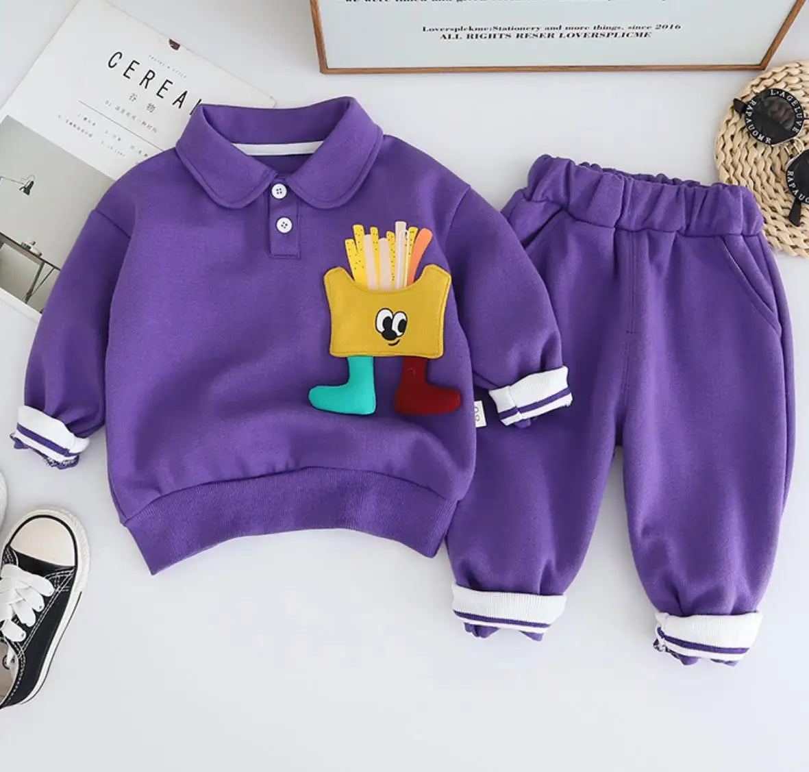 Mini Fashion™ - Abbigliamento per bambini - Completo in due pezzi a tema patatine