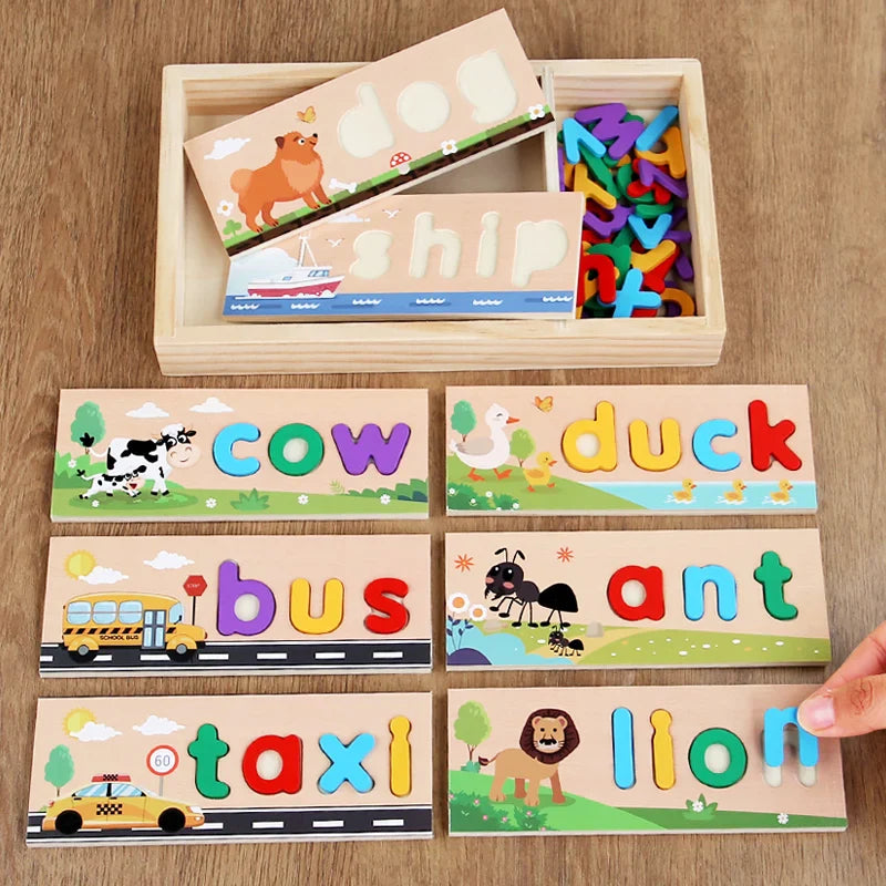AlphaPuzzle – Imparare le parole inglesi – Puzzle di ortografia in legno