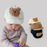 Thumbnail for Mini Fashion - Robusto e carino - Cappellino da bambino in velluto a coste con orsetto