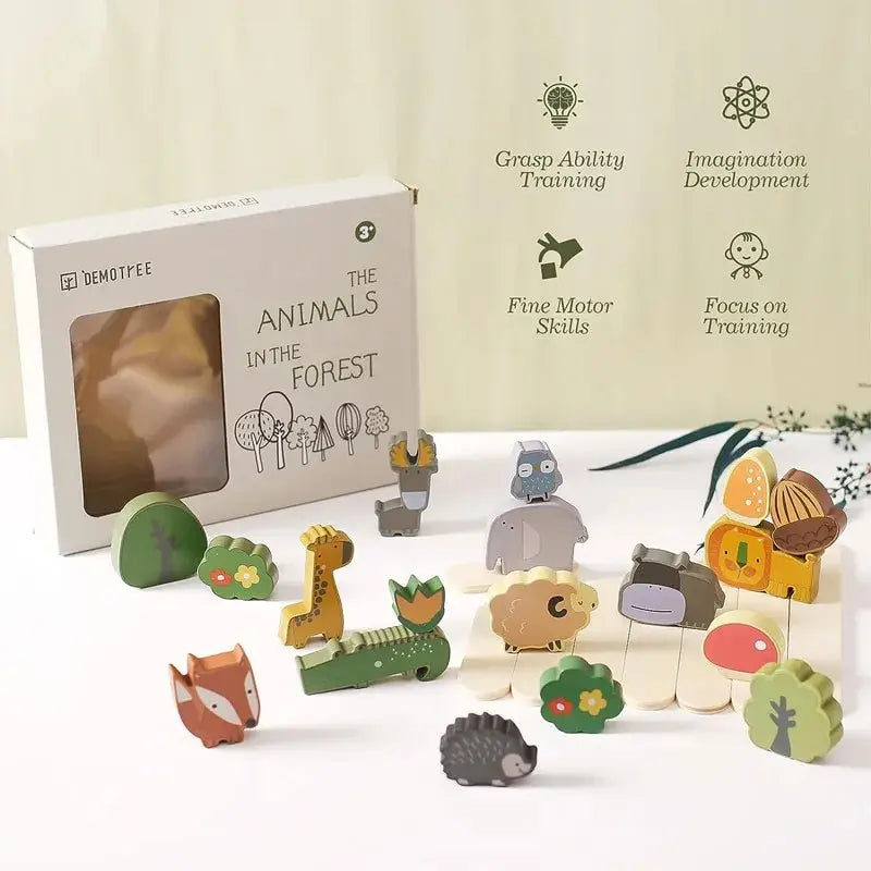 Animal Stackers™ - Impilamento sottile - Animali in legno Giocattoli impilabili