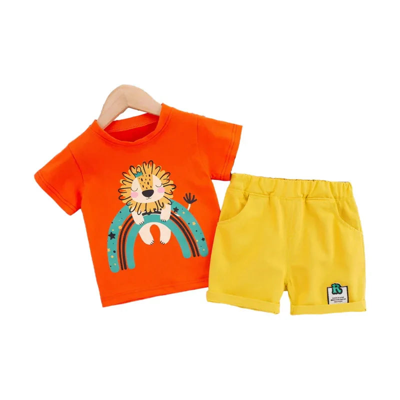 Mini Fashion™ - Abbigliamento stampa leone - Set estivo da bambino