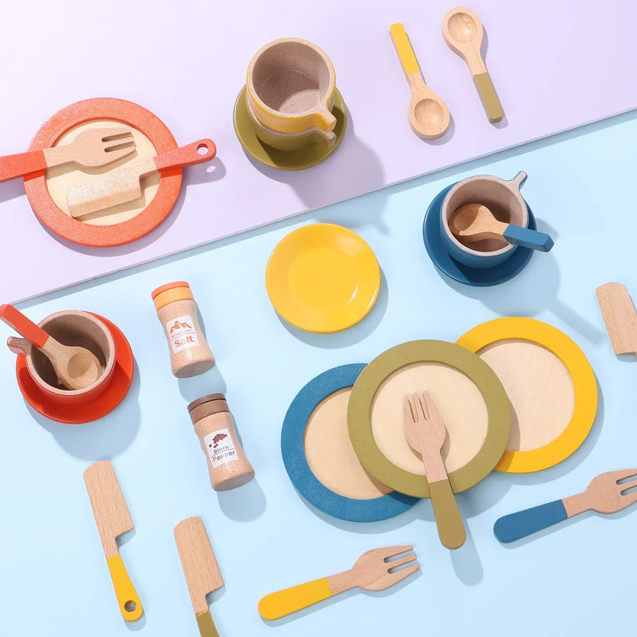 Woods™ - Creativo ed educativo - Set di giochi da cucina in legno per bambini