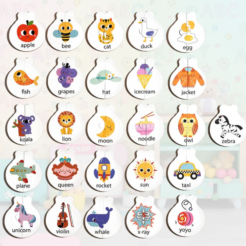 Wooden Letter Matching Game – Apprendimento e gioco – Puzzle dell'alfabeto