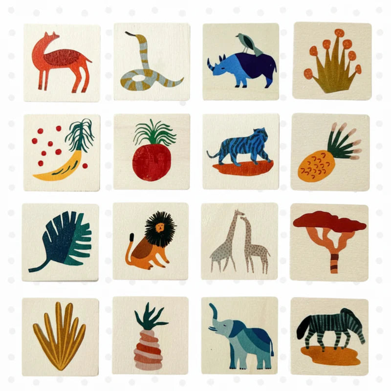 MemoryMatch – Legno & Educativo – Gioco di memoria Jungle