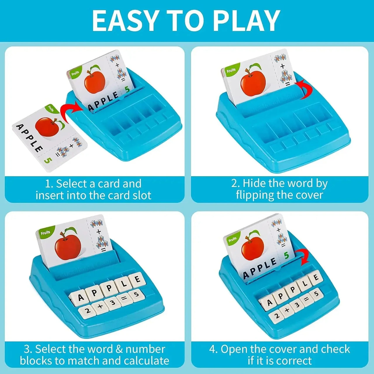 EduPlay – 2 in 1 - Set didattico e ludico con carte alfabetiche e numeriche